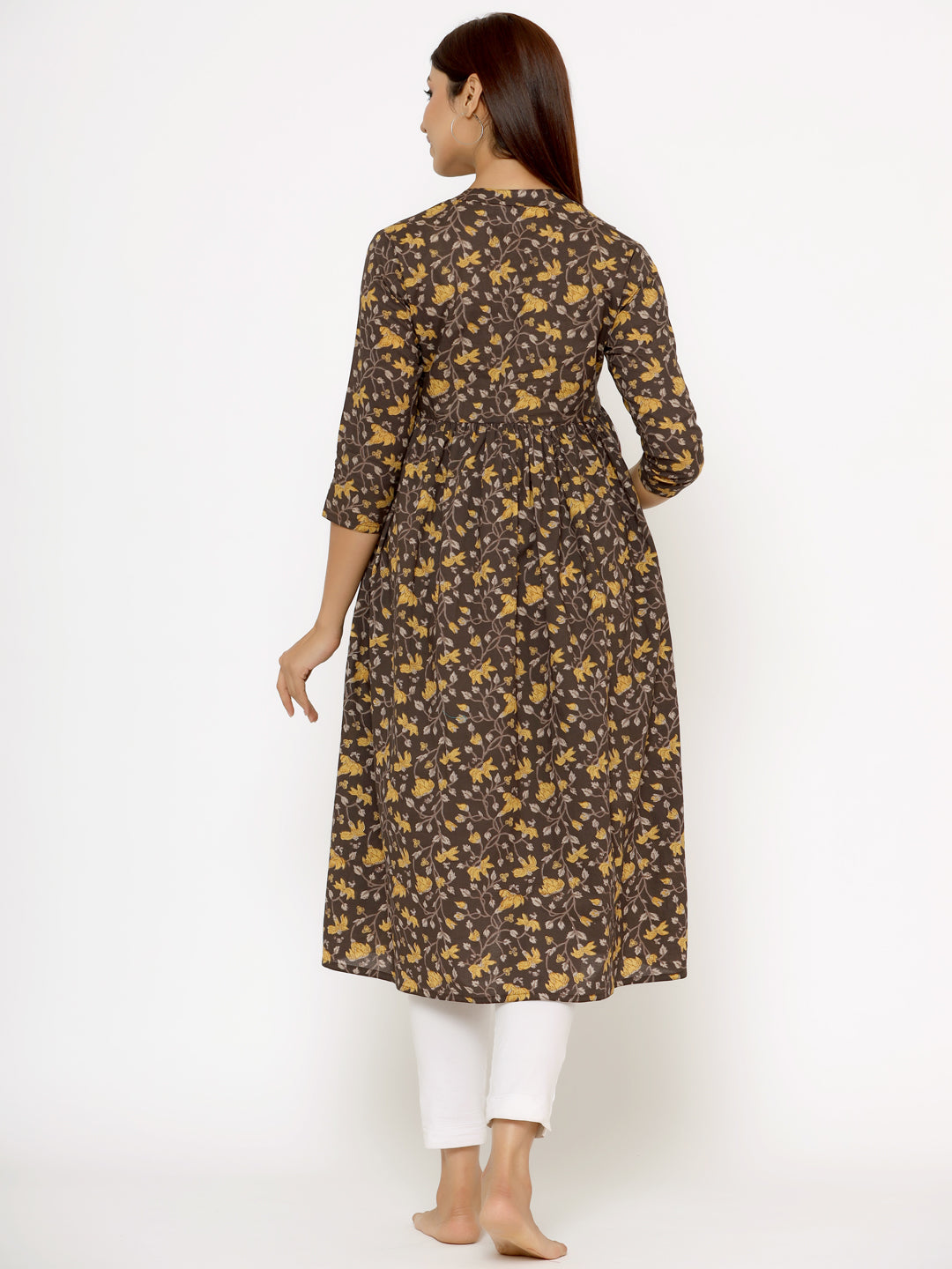 Cinnamon Jaal Cotton Maternity - Nursing Kurta