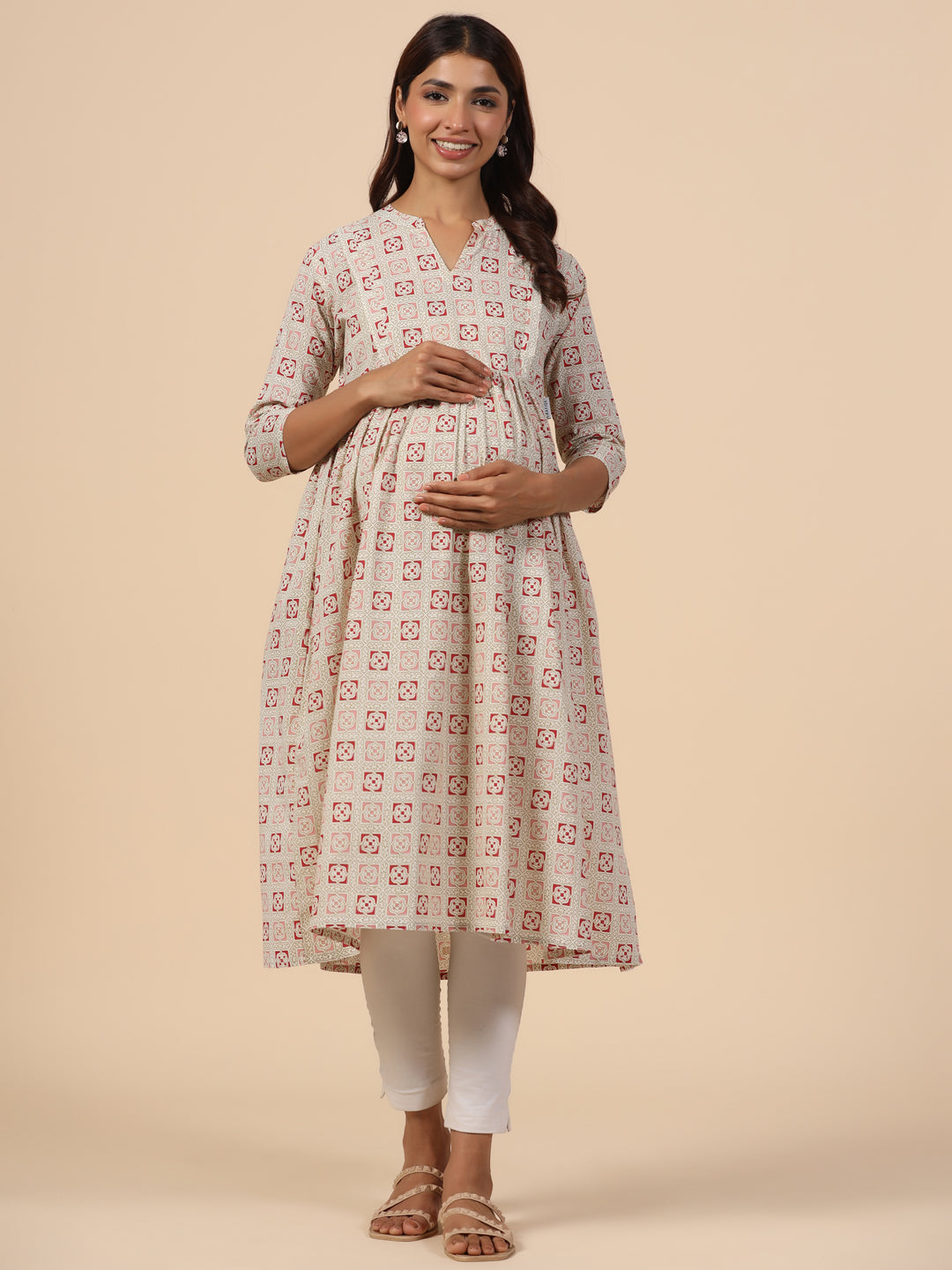 Baby Powder Cotton Maternity - Nursing Kurta