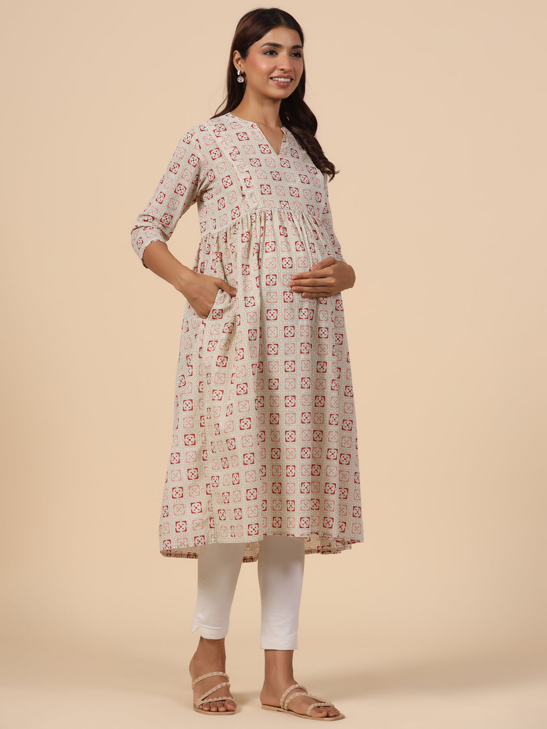 Baby Powder Cotton Maternity - Nursing Kurta