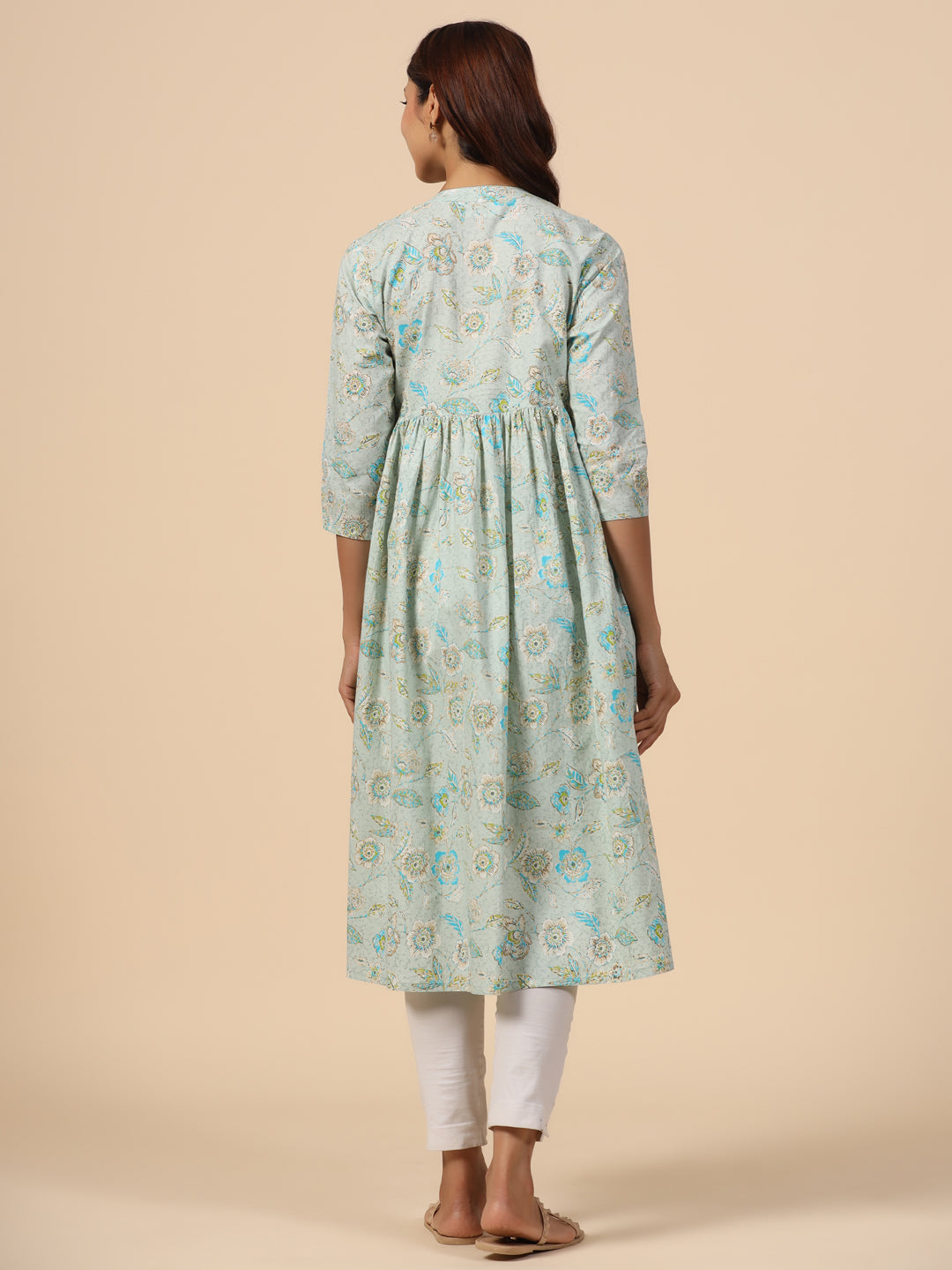 Iceberg Floral Cotton Maternity - Nursing Kurta