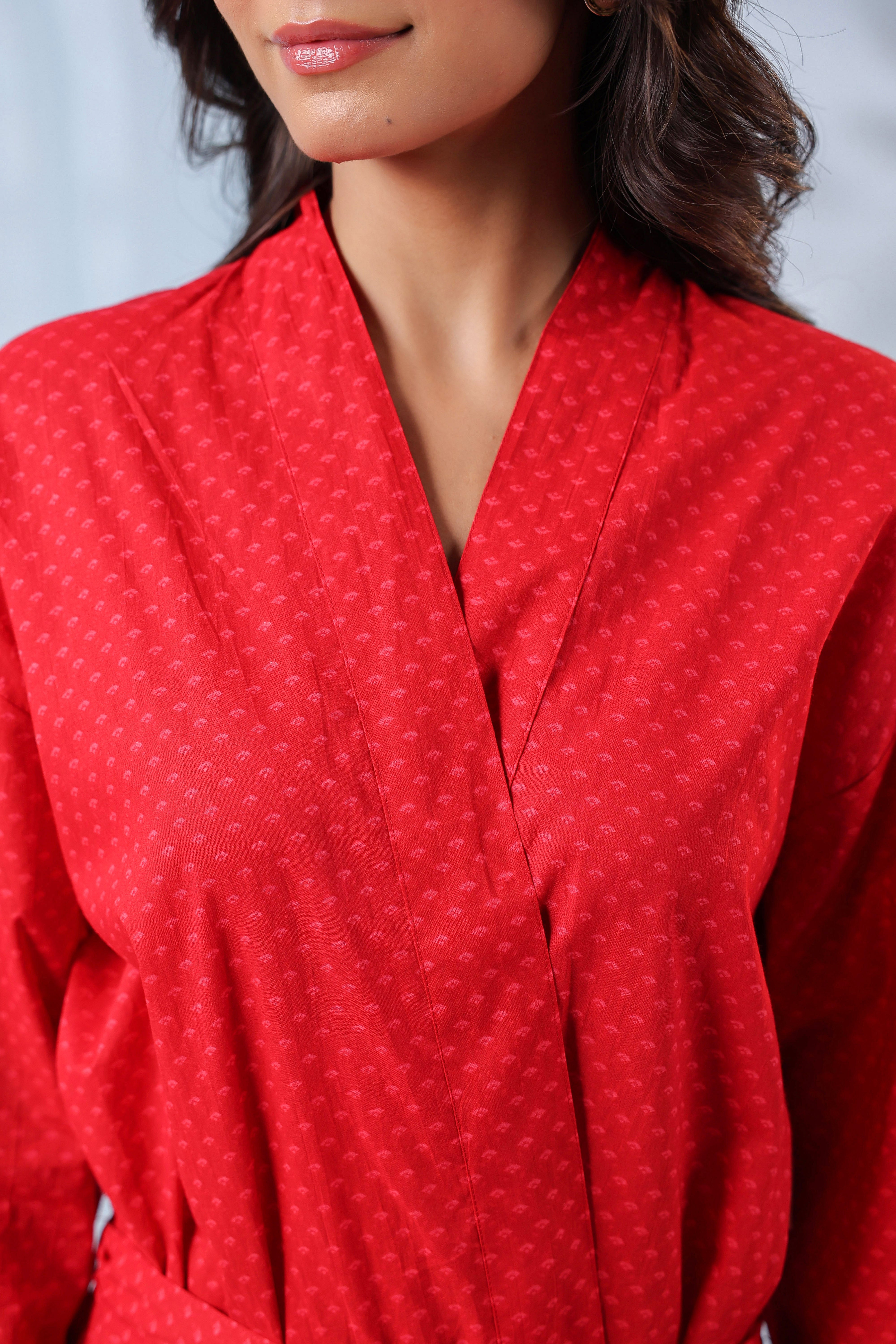 Red Bell Pepper Cotton Robe ( One-Size )