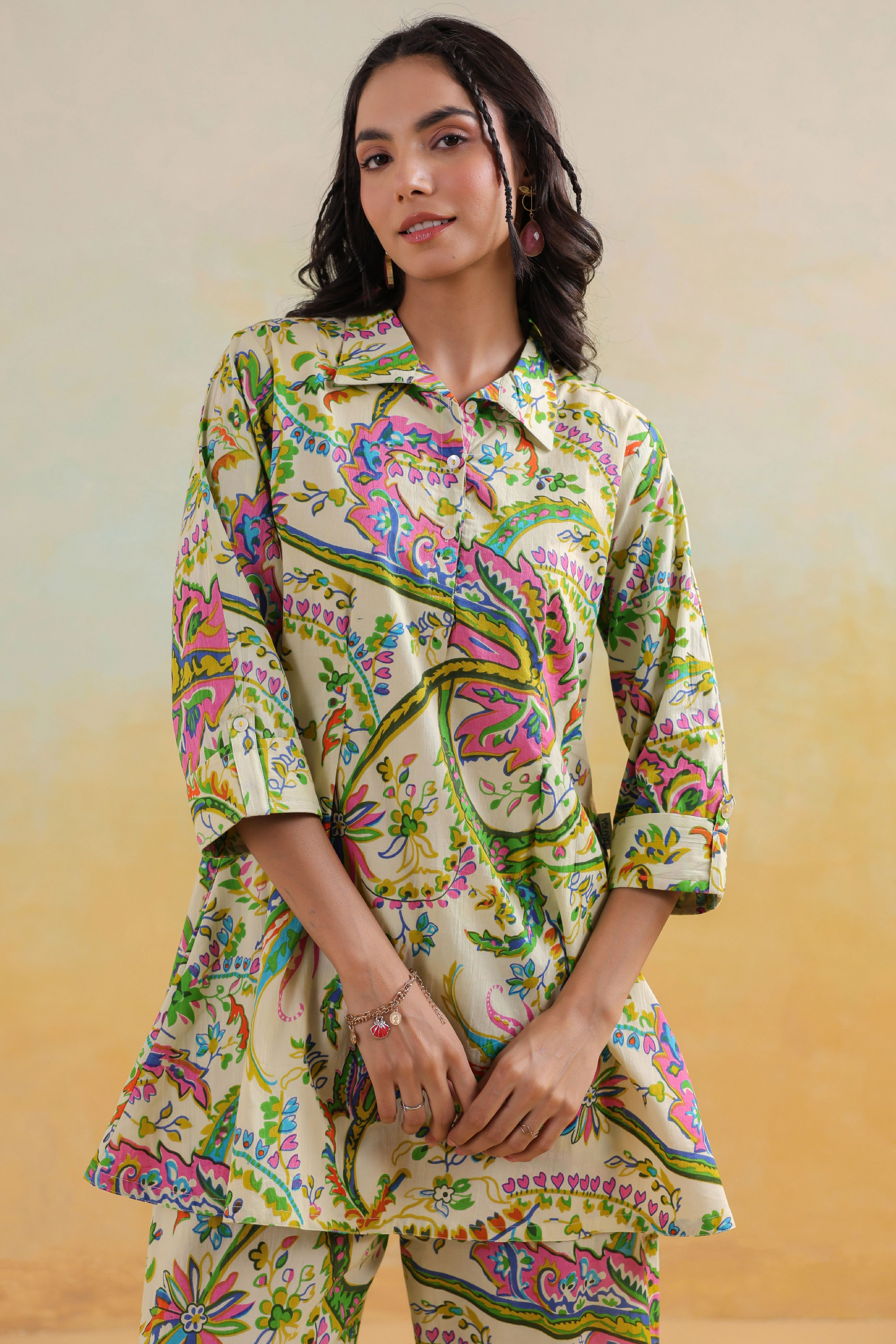 Tropical Vibes on Cotton Co-ord Set