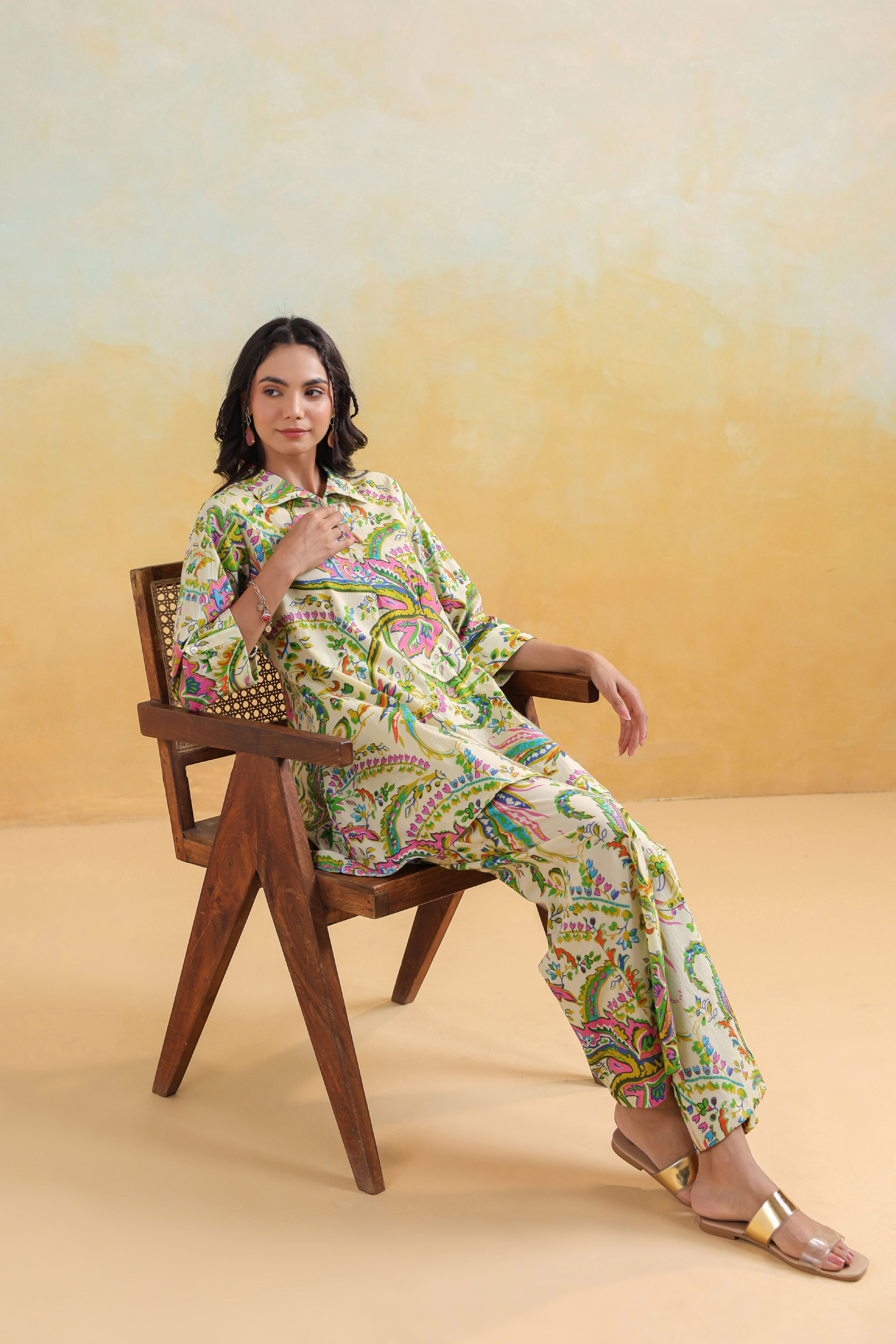 Tropical Vibes on Cotton Co-ord Set