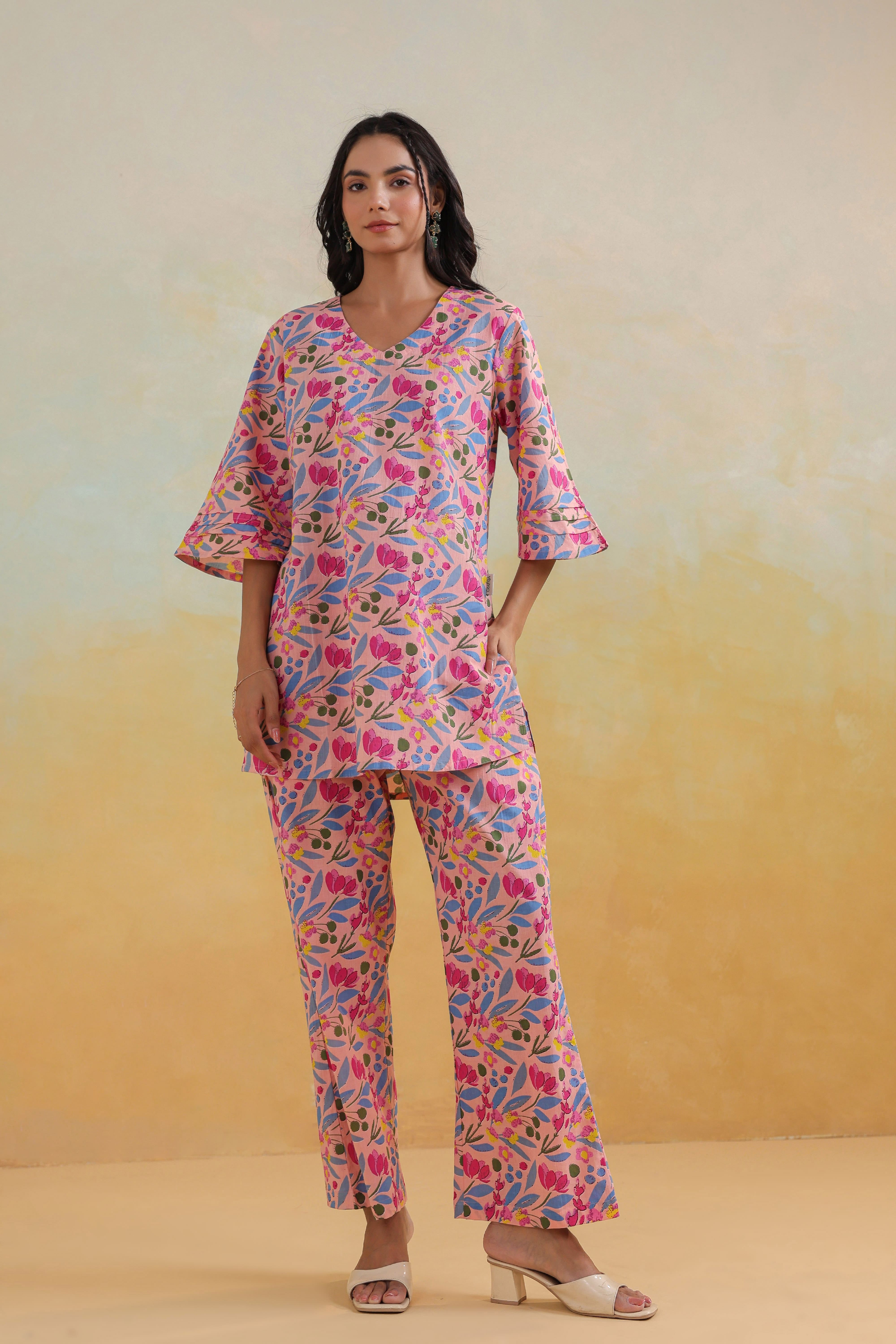 Berry Blush Pink Cotton Co-ord Set