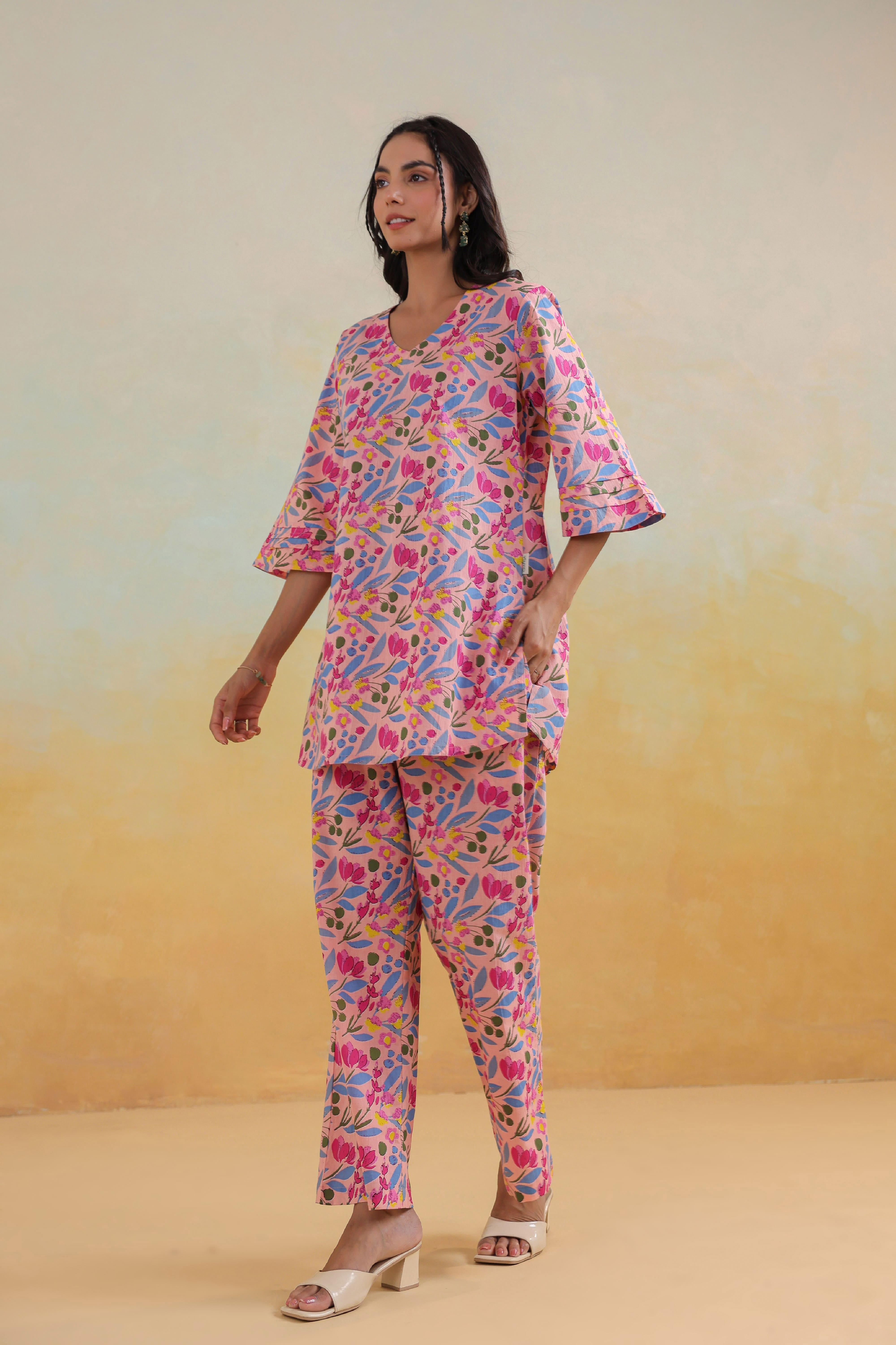 Berry Blush Pink Cotton Co-ord Set