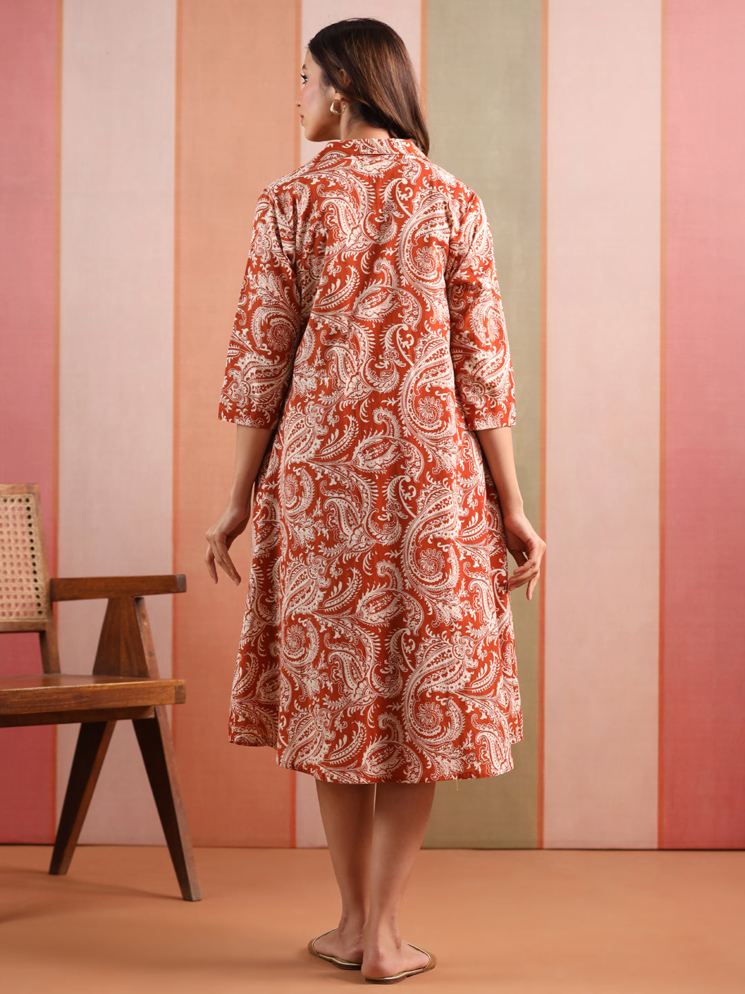 Rust Raga Cotton Maternity - Nursing Shrug Dress