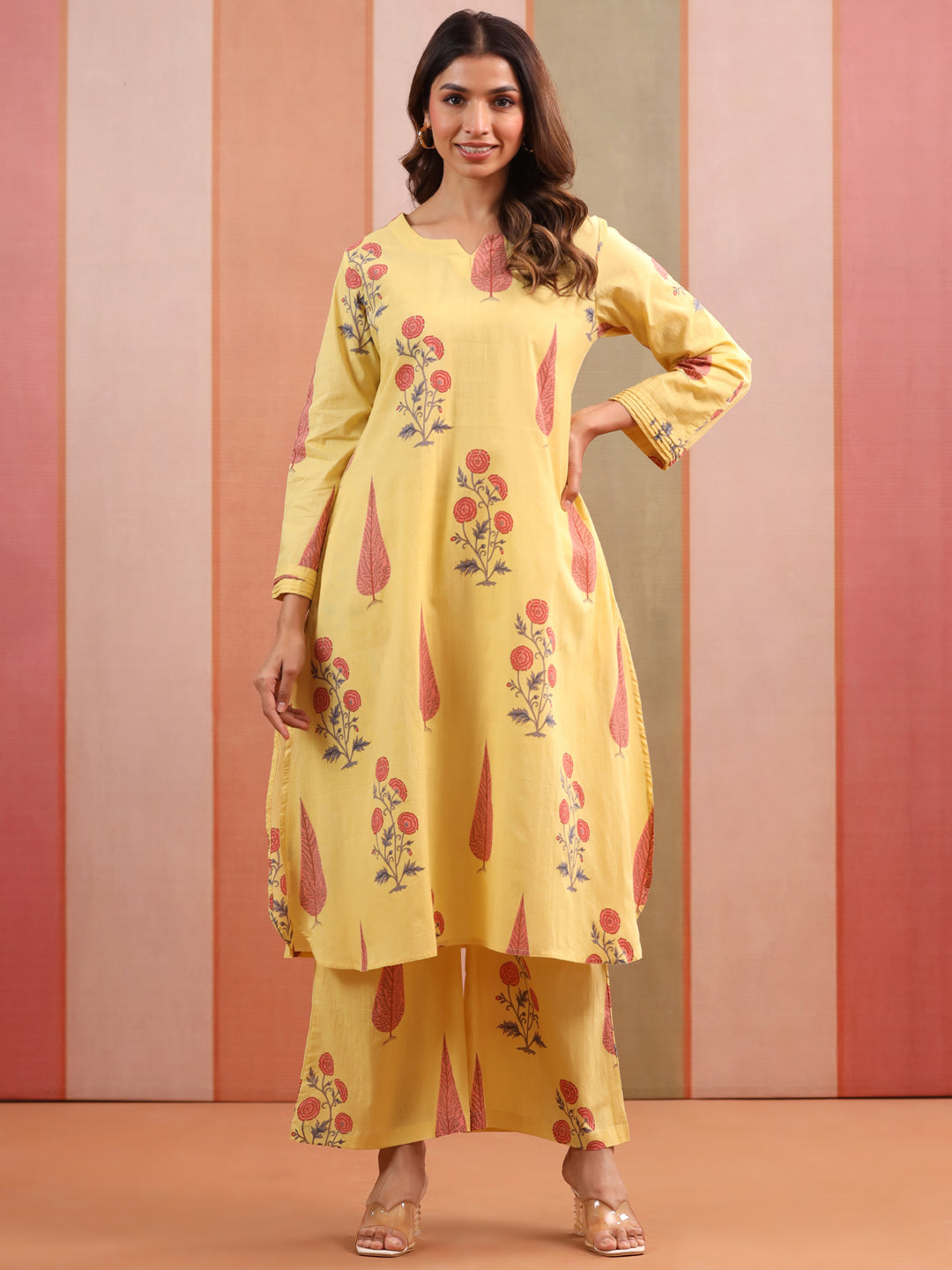 Basant Mughal Boota Cotton Co-ord Set